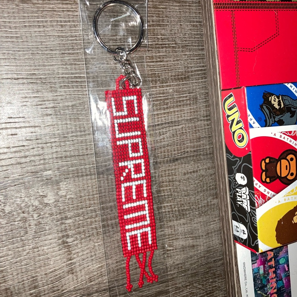 Supreme SS20 Beaded Keychain Brand New Red Rare